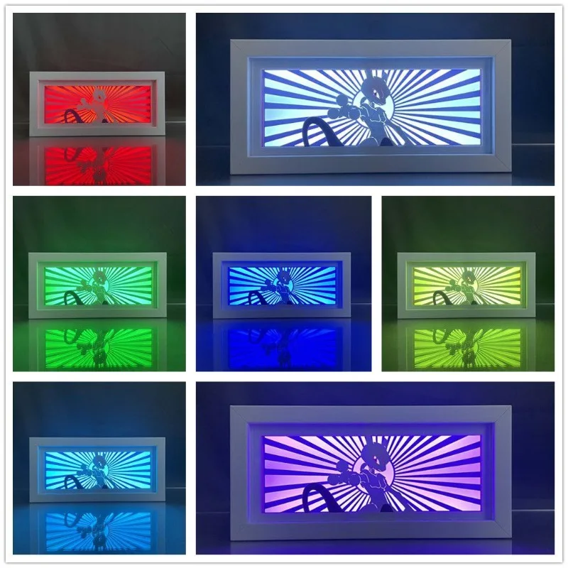 Poke mon  Gengar 3D Lamp Paper Cut ACGN Nymph Anime Light Box for Bedroom Desktop Ornament  Gift  Manga Table Lamps Peripheral