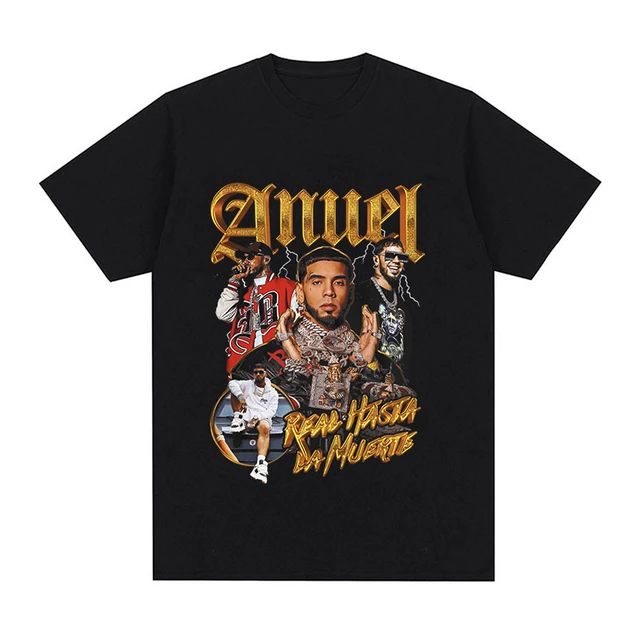 Rapper Anuel AA Retro Graphic T Shirt Real Hasta La Muerte 100 Cotton T shirt Men s Hip Hop Oversized Tees Men Punk Streetwear AliExpress 200000343
