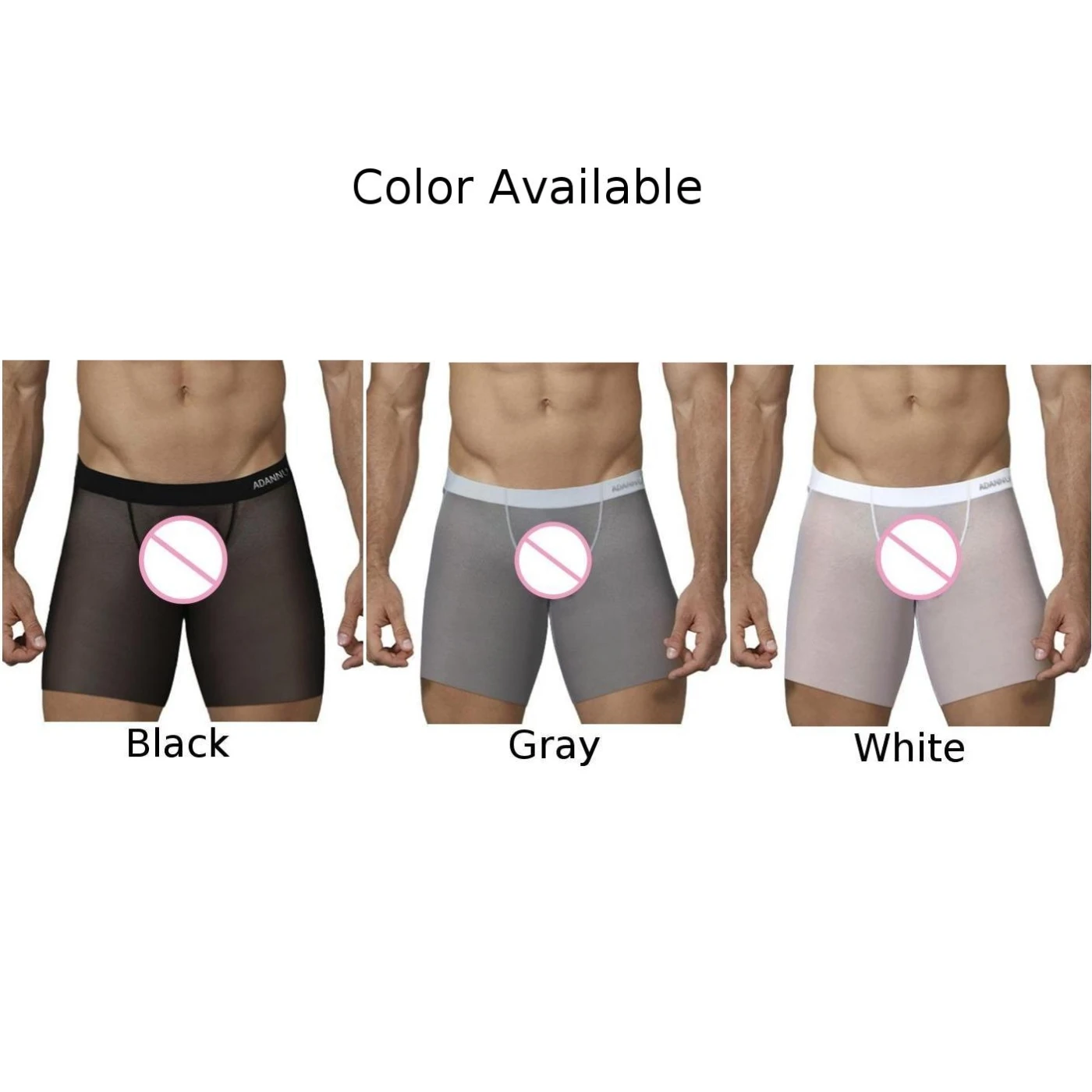 Men Trunks Sexy Mesh Translucent Underwear Low Waist Briefs Home Shorts U Convex Pouch Lingerie Underpants Panties