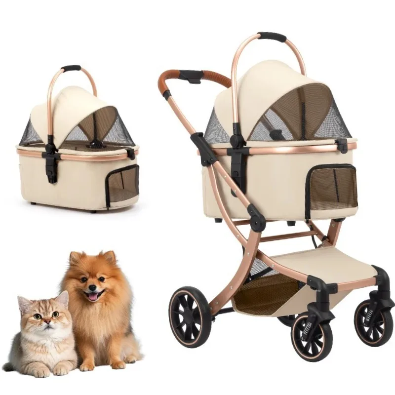 

3 in 1 Pet Stroller with Removable Carrier, Folding Stroller for Small/Medium Dogs and Cats