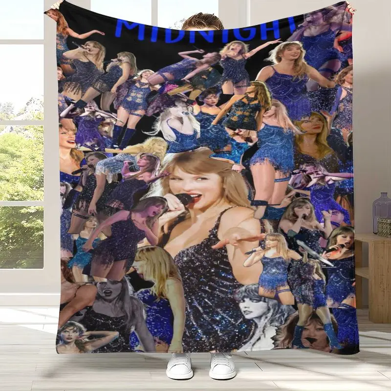 Eras Tour T-Taylor Superstar Music Flannel Throw Blanket,Cozy Warm Blanket for Bed,Sofa,Living Room,Picnic,Camping,Home Decor