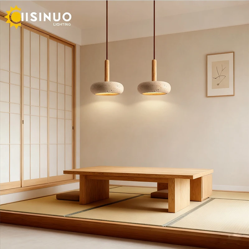 Lampa wisząca w stylu wabi-sabi, żółty kamień jaskiniowy, kremowy styl wiatru, LED, retro, do sypialni, restauracji, kuchni, baru, dekoracja domu.