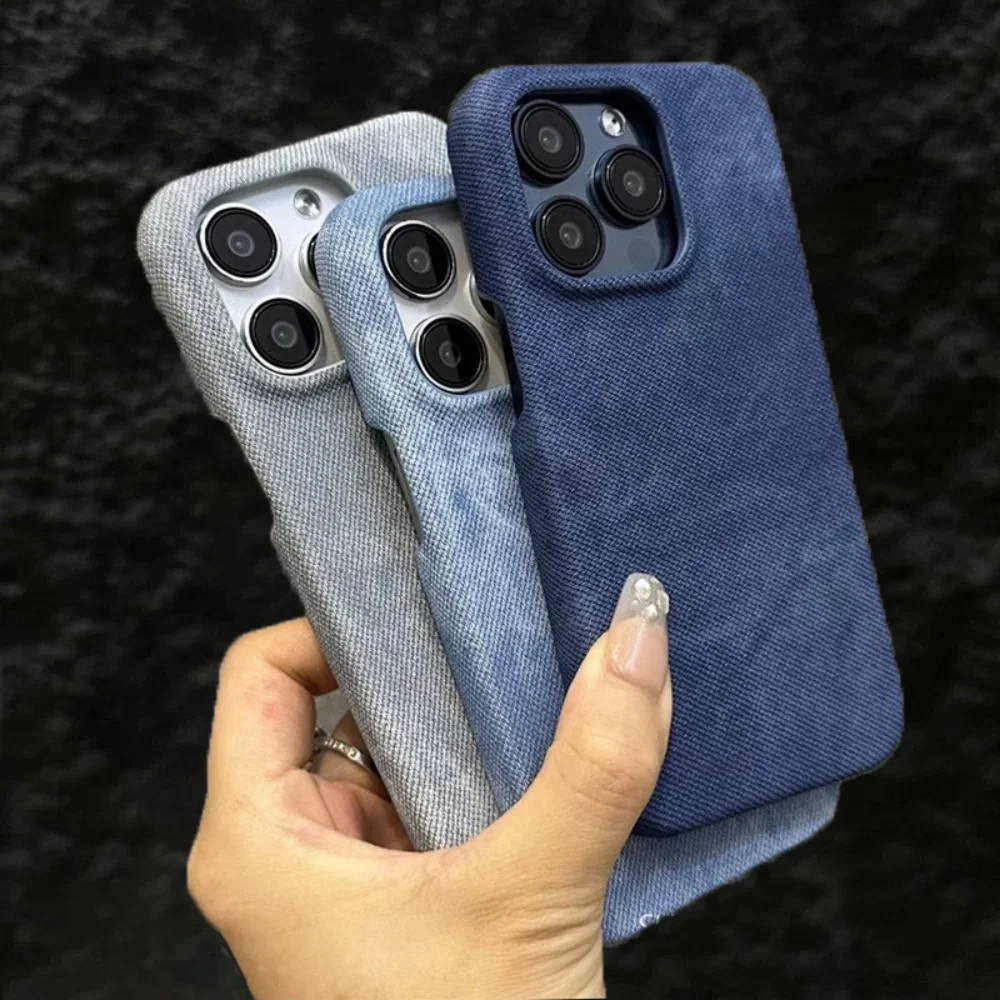 خمر الدنيم النسيج درع الحال بالنسبة آيفون 17 الهواء 16 15 14 13 12 17 برو ماكس 11 زائد 16E se4 الفاخرة التبريد فرملس غطاء الهاتف #1