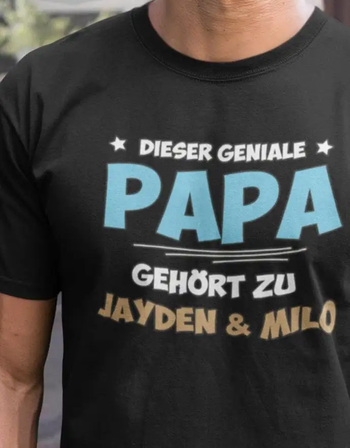 Papa T Shirt Personalisiert Dieser Geniale Gehört Zu Wunschname Personalisierbar Mit Deinem Wunschnamen Namen