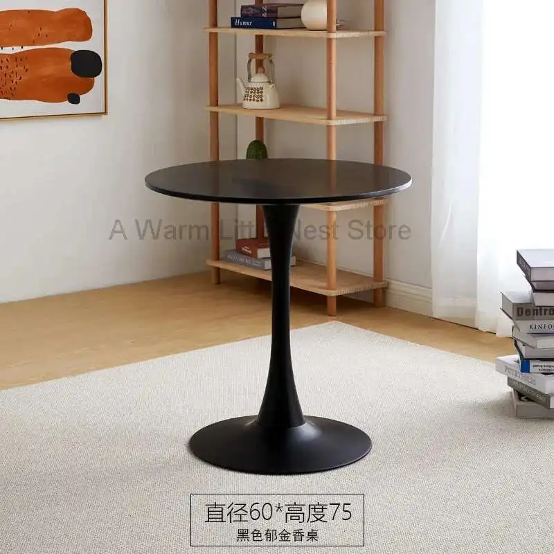 Mesa de centro redonda para jantar, sala de estar, ferro branco, baixos pequenos, minimalista, chá, metal, móveis nórdicos modernos