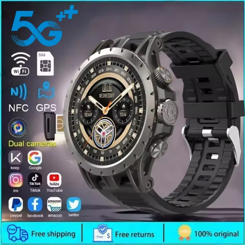 

Q85 Android умные часы 4G all netcom 1,43 "Amoled экран, невидимая вставка на карту, HD-видео, GPS, WIFI, водонепроницаемые, умные мужские часы