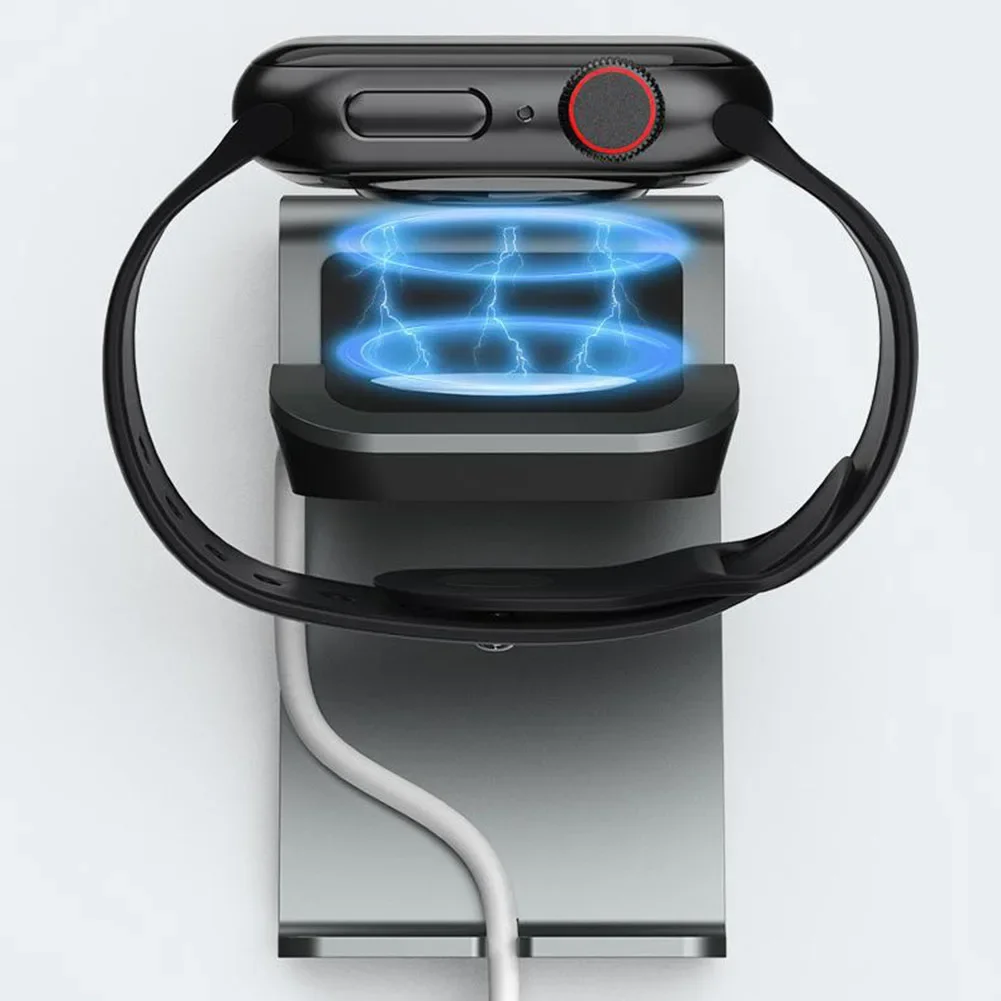 Stable And Compact Wireless Charging Base For Watch With Aluminum Bracket Magnetic Fast Charging Dock Station Holder