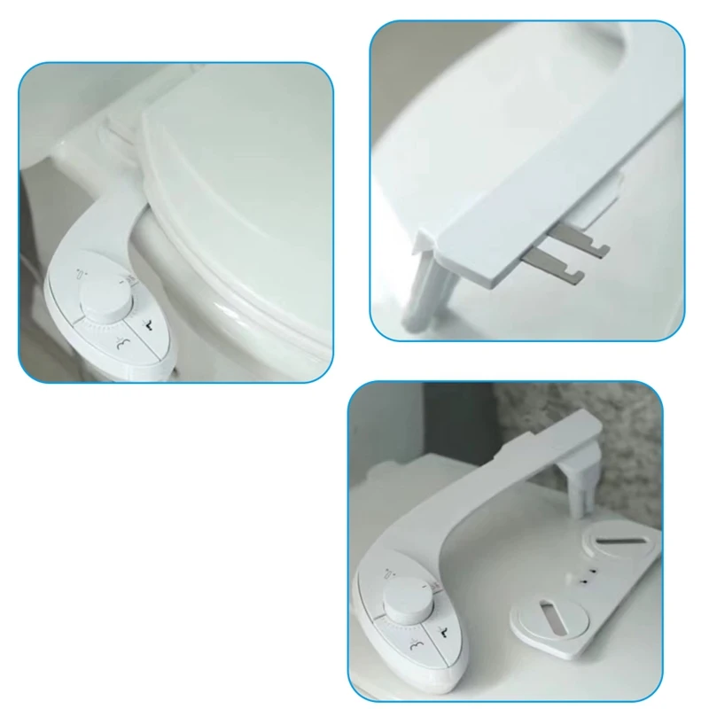 Bidet Sprayer Attachment For Toilet Non-Electric Self-Cleaning Dual Retractable Nozzles Adjustable Water Pressure A Durable