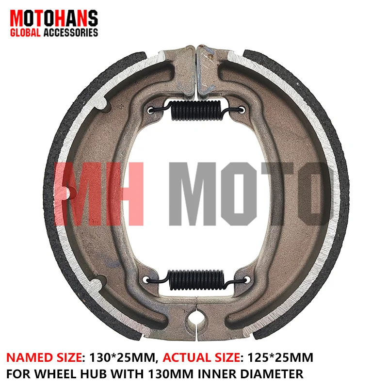 

MOTORCYCLE PARTS BLACK SHEEL ASBESTOS FREE BRAKE SHOE 130*25 FOR HONDA WH125-Z CG125 CARGO DT175 ECO100 CBF125 KYMCO AGILITY125