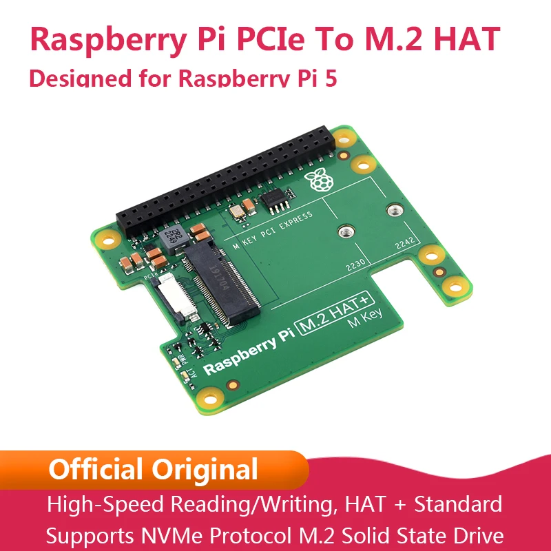 Raspberry Pi 5 официальный оригинальный PCIe на M.2 NVMe SSD Raspberry Pi M.2 HAT + плата для Pi5