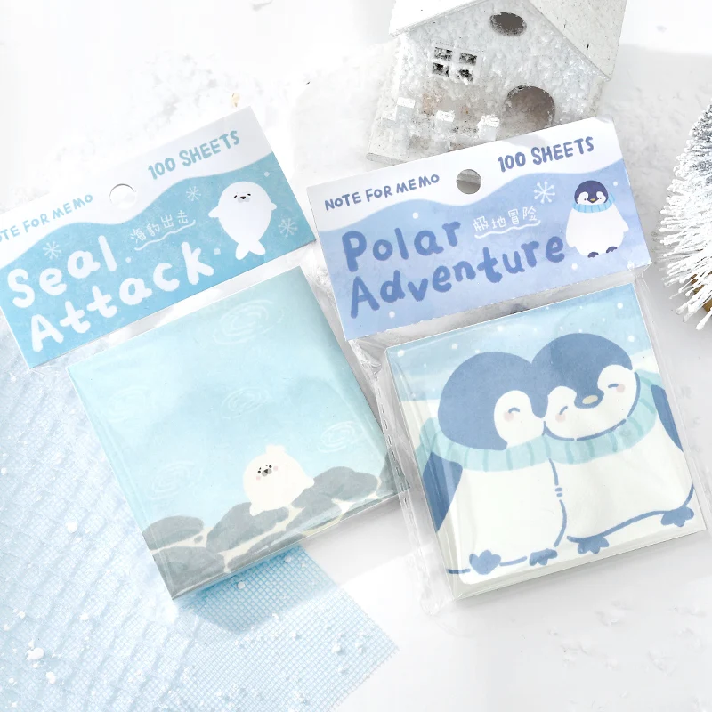 

100 Pcs Cute Animal Sticky Notes Aesthetic Stationery for Daily Use Post-It Notes for Scrapbooking And Diaries Office Supplies
