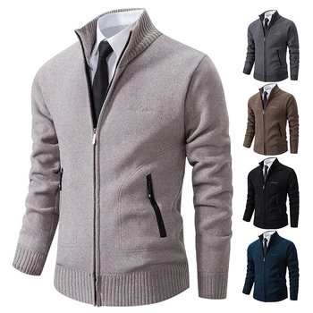 2023 Knitwear Spring and Autumn Men's Stand-up Collar Thick Warm Cardigan Sweater Winter Loose Casual Coat 3 2023 Knitwear Spring and Autumn Men's Stand-up Collar Thick Warm Cardigan Sweater Winter Loose Casual Coat 3