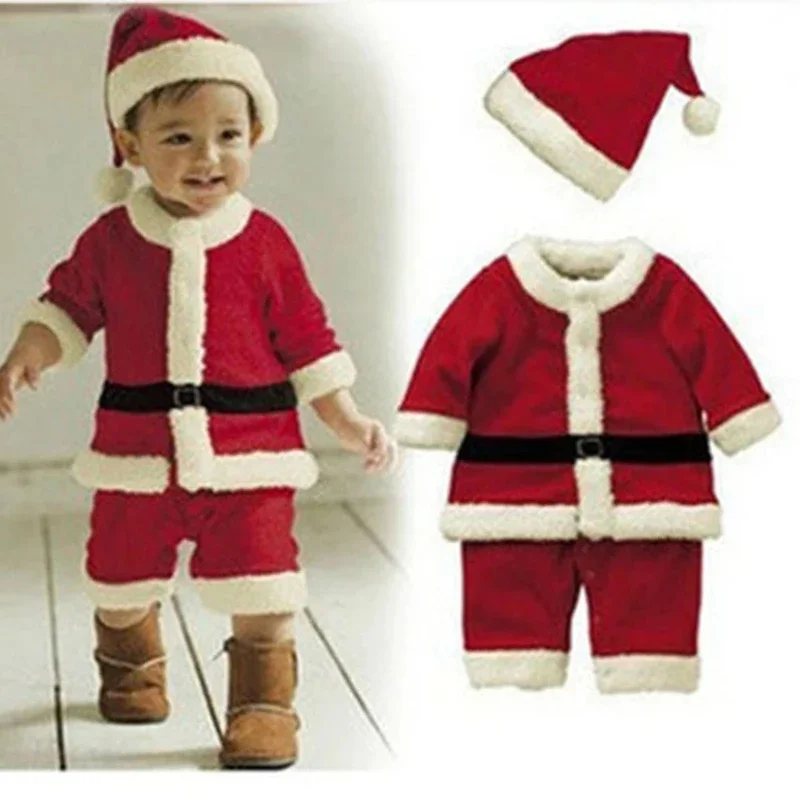 Disfraz navideño de Papá Noel para bebés, niños y niñas, ropa de manga 3/4, vestido para niños pequeños, ropa para niños de 1 a 8 años