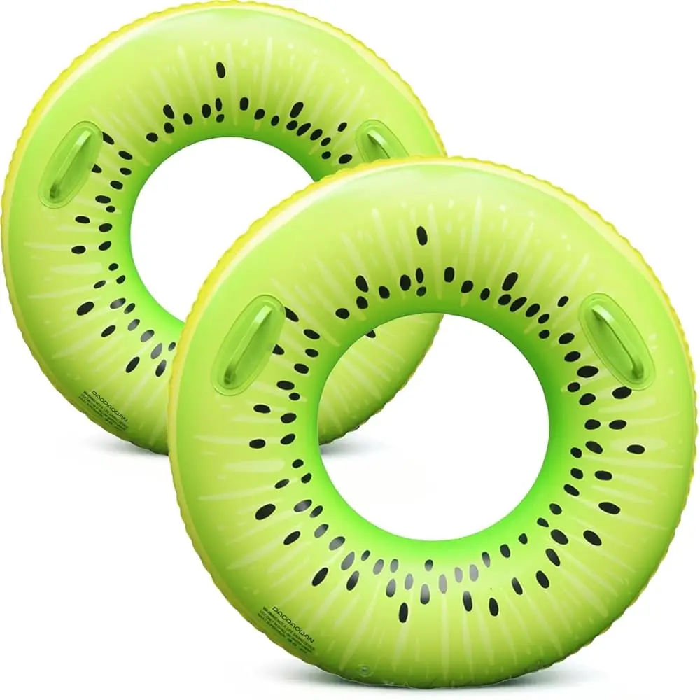 

Набор из 2 надувных кругов для плавания (47+30 дюймов) для взрослых, большие плавательные круги для подростков и взрослых, классические полосатые, 30+47 дюймов