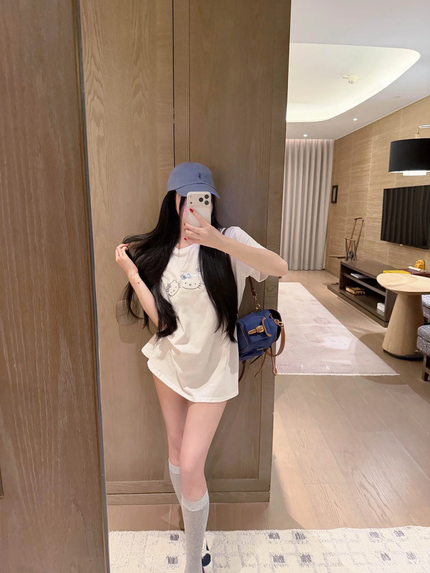 

New 3D Silver Foil 3-in- Short Sleeve Mid-Length Korean Style Lazy Half Sleeve Top Women's Cotton T-Shirt Commute Style Print