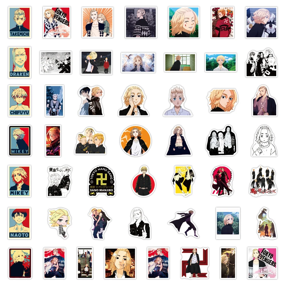 10/30/50/100pcs Anime Tokyo Revengers Graffiti Stickers Cartoon Kids Sticker Toy DIY Skateboard Phone Luggage Cool Manga Decals