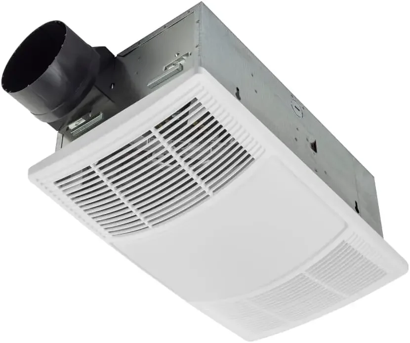 

Quiet Bathroom Exhaust Fan Heater 80 CFM 15 Sones Three Level CCT Lighting Powerful Ventilation Warm Comfort For Bathroom Spaces