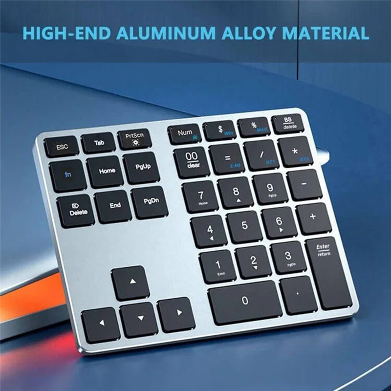 AT-Bluetooth Number Pad, 35 Keys Wireless Numeric Keypad, Portable Slim Bluetooth Numpad for Laptop, Mac,PC,
