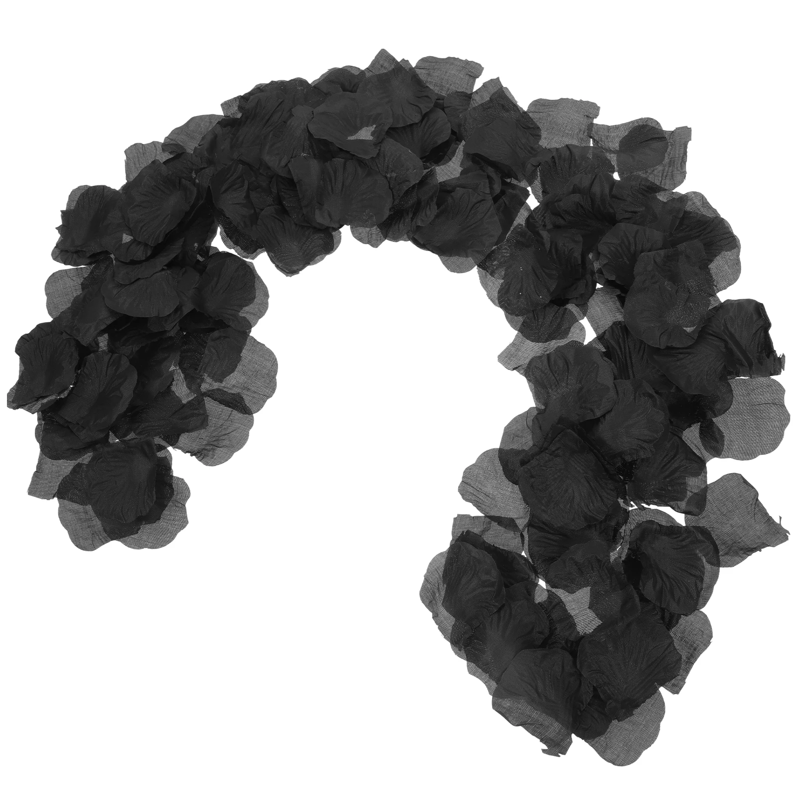 

1500 Pcs Black Simulation Rose Petals Silk Cloth Artificial Flower Decoration for Halloween Wedding Party Home