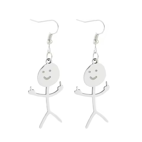 Funny Doodle Cute Character Stainless Steel Earrings Studs Jewelry Y2k Accessories for Women Party Cosplay