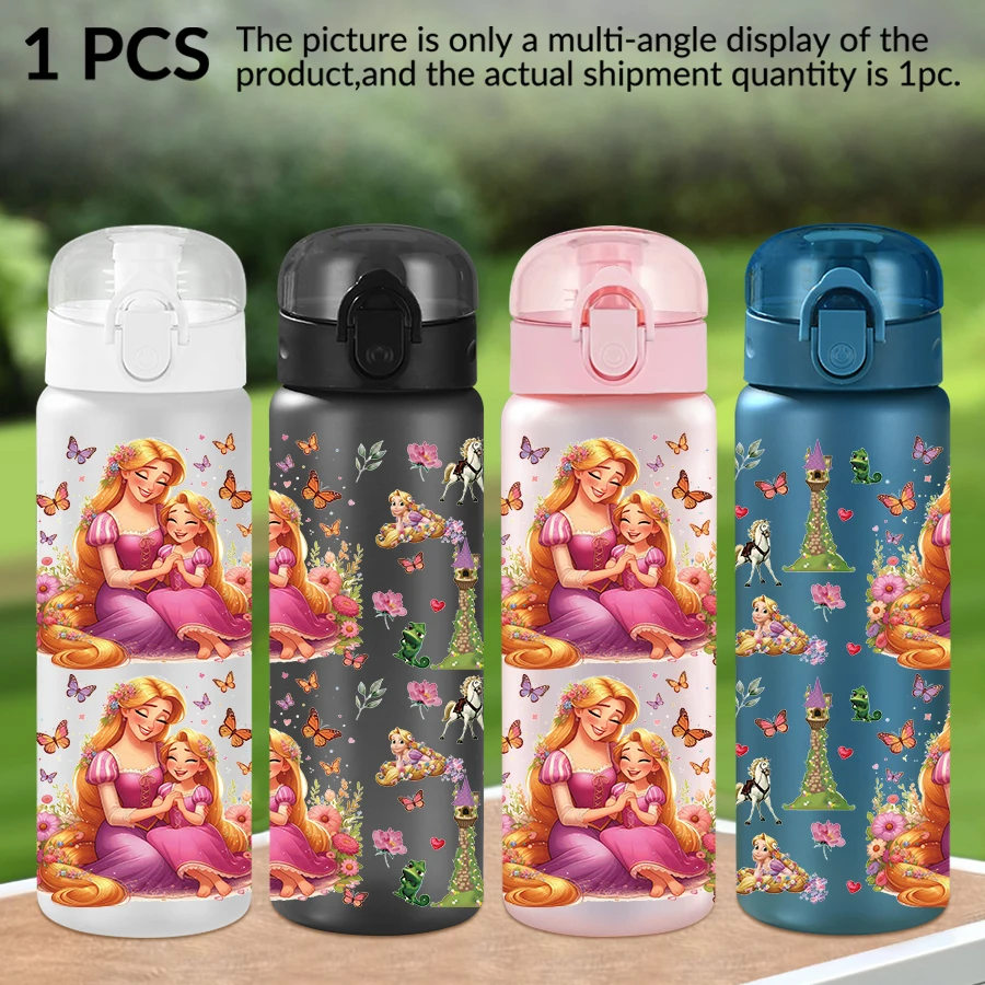 1Pc Disney, Rapunzel, Butterfly, 26oz Plastic Water Bottle Sports Water Cup with Lift Rope Birthday/Back To School Gift
