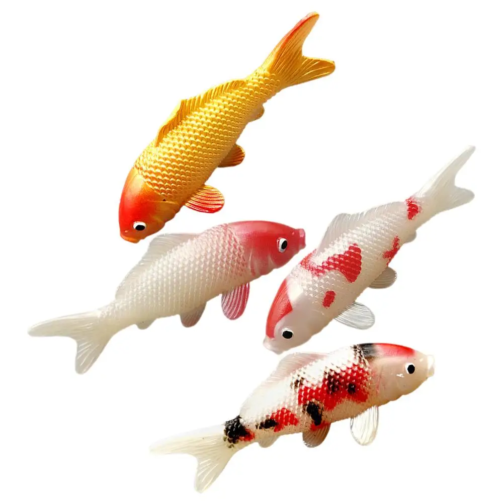 

4 Pcs Simulated Koi Model Compact Fish Figure Tank Aquarium Decor Toy Household Animal
