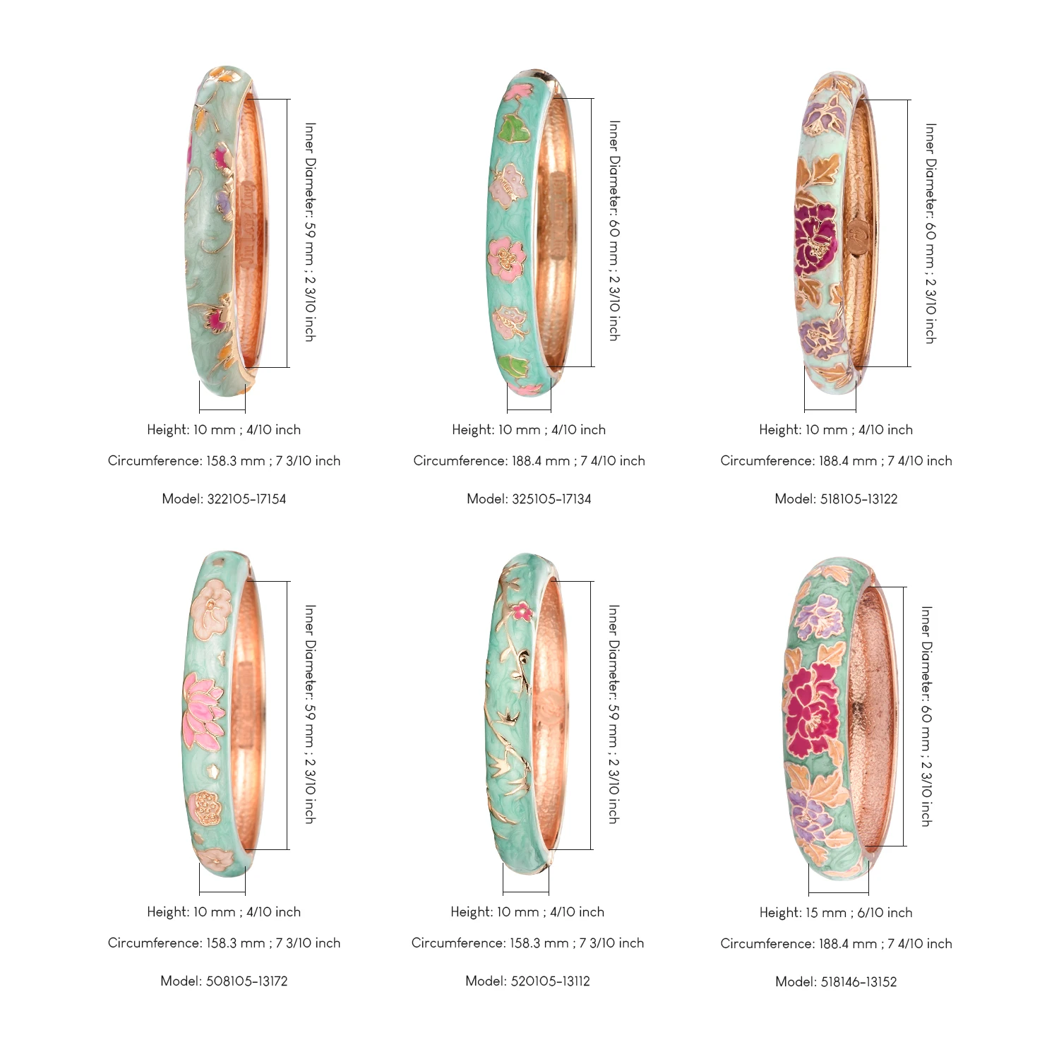 1/6 PCS Enamel Bangle On Hand Trendy Women\'s Bracelet Green Cloisonne Bracelet For Women India African Jewelry Hawaiian Bohemian