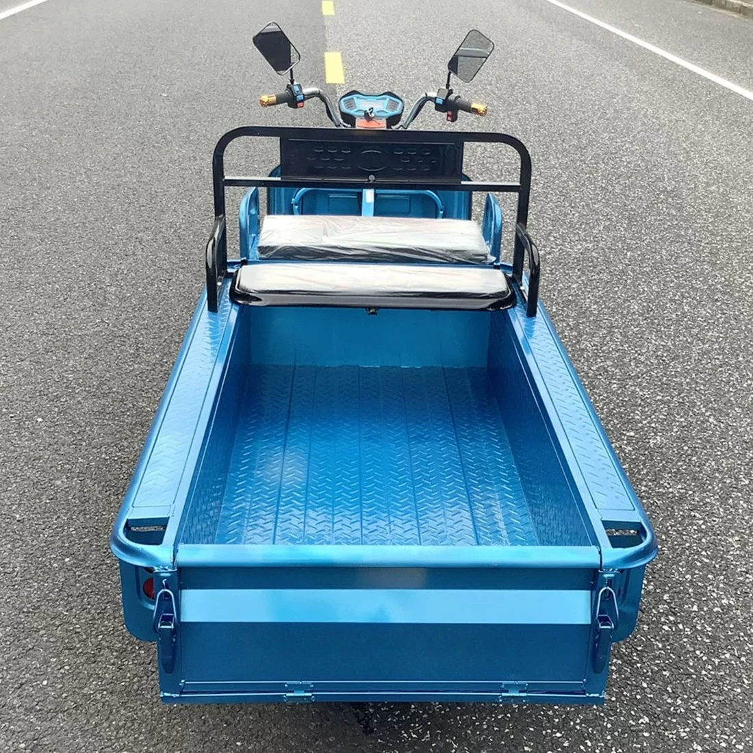 Small Electric Cargo Flat Tricycle, Battery Powered Trike For Stall Delivery, Adult Commute & Kids School Pick-Up Use