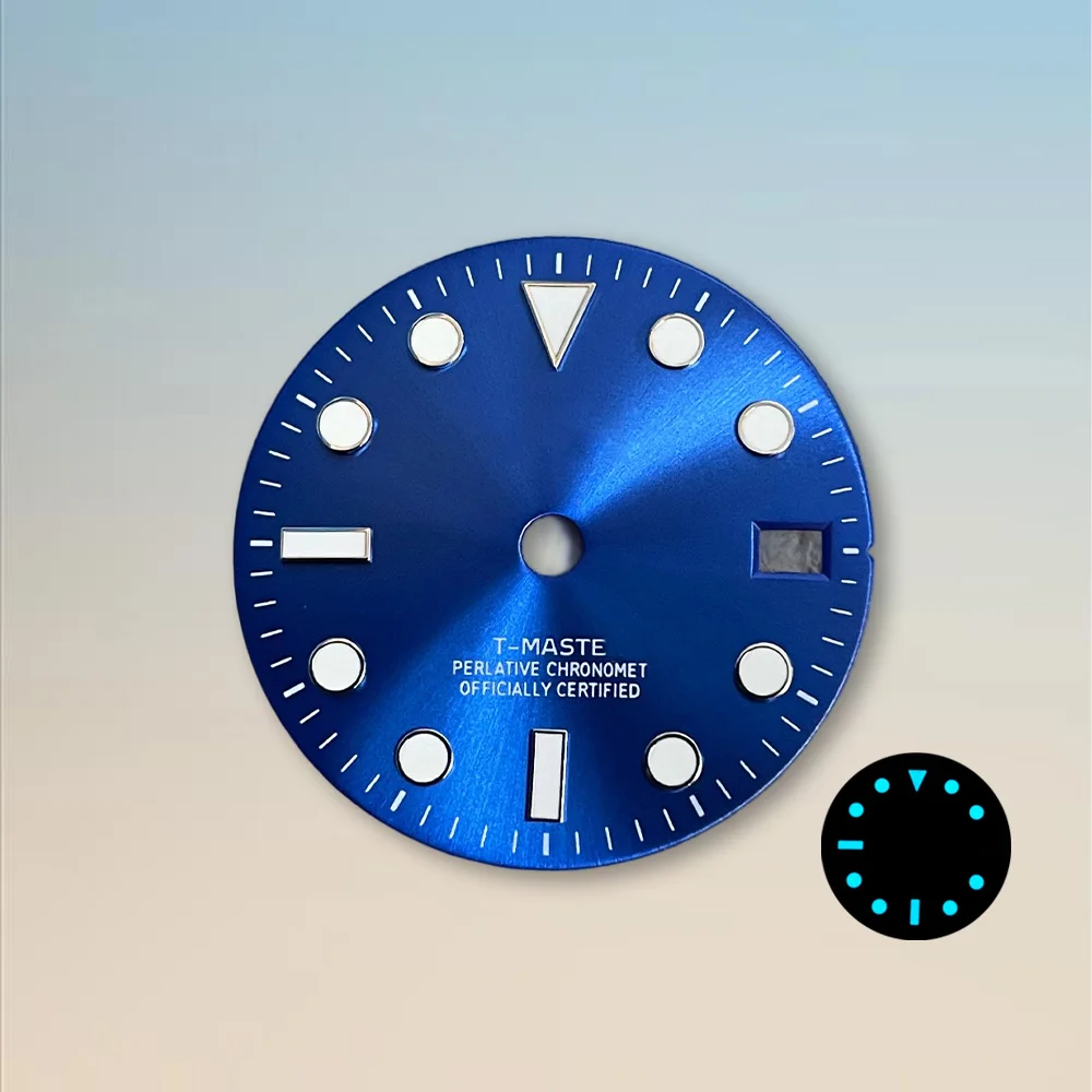 Watch modification parts 28.5mm S Dial GMT 2 Dial Fit NH34 Japanese Movement Ice Blue Luminous High Quality Watch Accessories - view 6