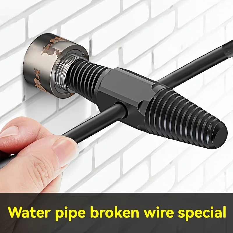 Dual-Headed Pipe Extractor Tool (4mm & 6mm) - Reverse Thread Screw & Bolt Remover with Triangular Valve for Broken Pipe Lines