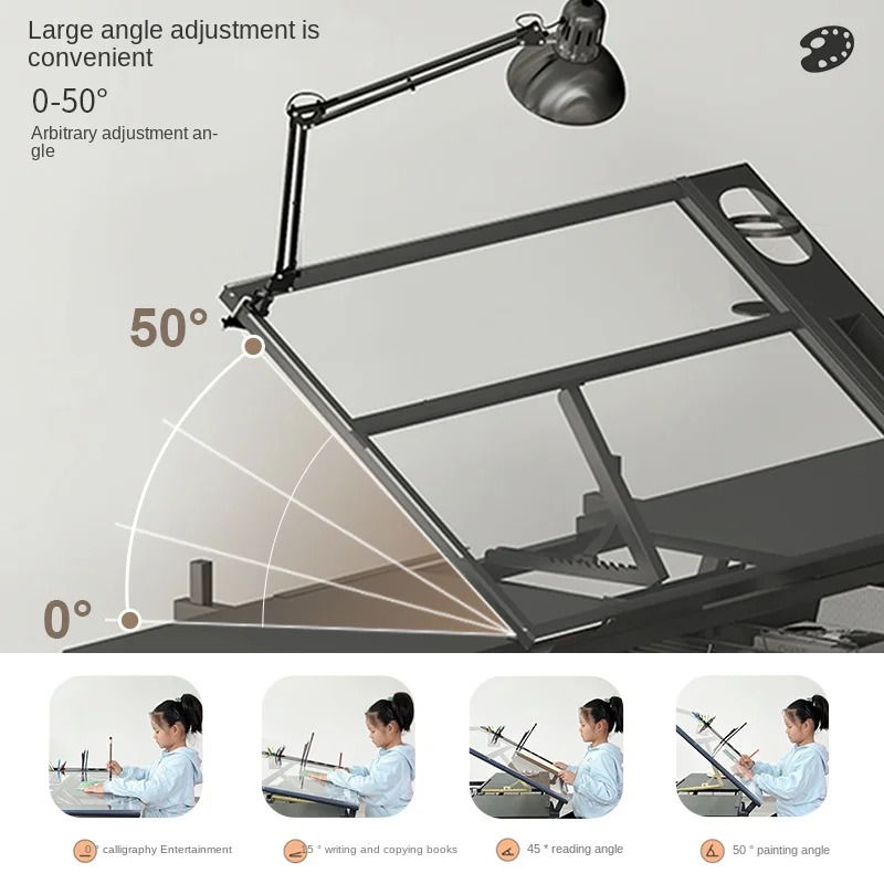 Art Drafting Table Glass Adjustable Painting Painting Painting Drawing Painting Table Drawing Designer Desk Workbench Table