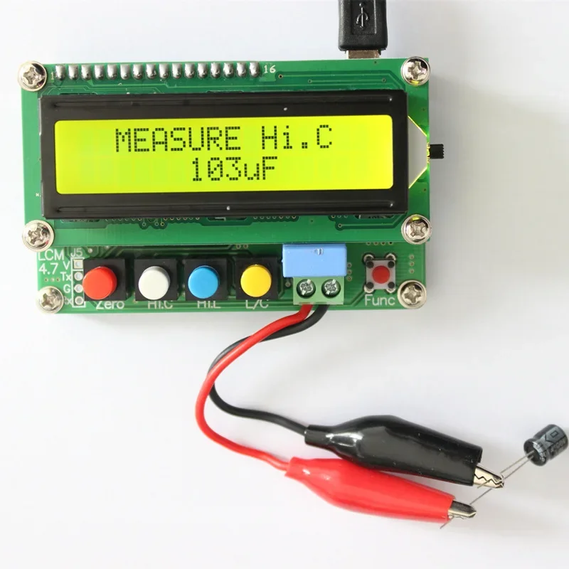 

LC-100A Digital LCD Capacitance Inductance Meter LC Meter 1pF-100mF 1uH-100H LCD Display High Precision Fully functional