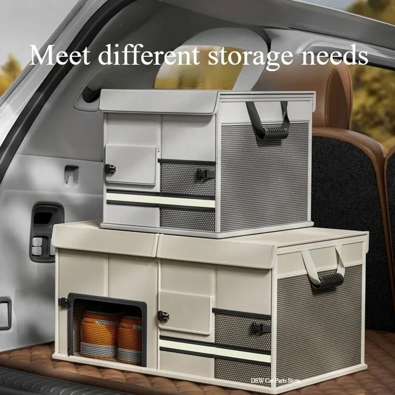 Large Capacity Car Trunk Organizer 60L Foldable Car Storage Box Waterproof Storage Bag for Fishing Camping Car Trunk Storage