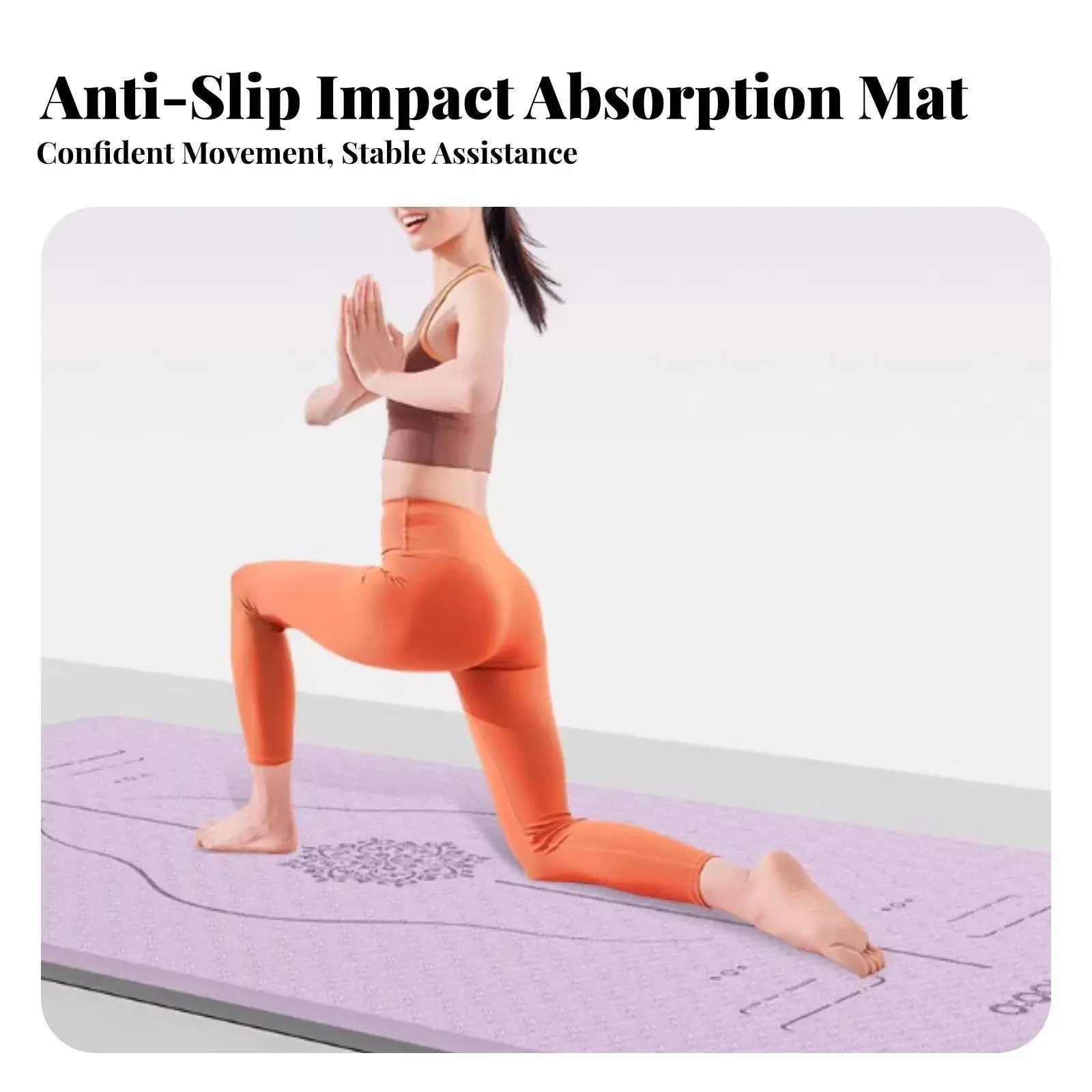 Anti-Slip Exercise Mat Long-Lasting Floor Pad Easy to Clean for Yogis