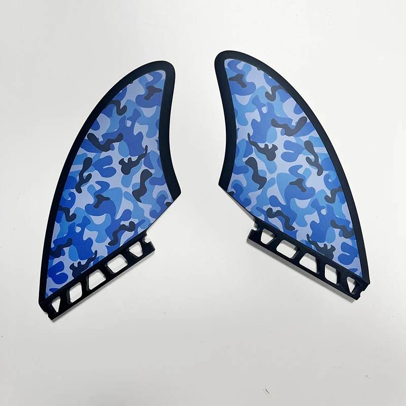 

HIGH TOP PERFORMANCE - Surfboard Rudder Fins Surfboard Blue & Black Camo Fins 2pcs Set Surf Tail Fins Thruster Accessories