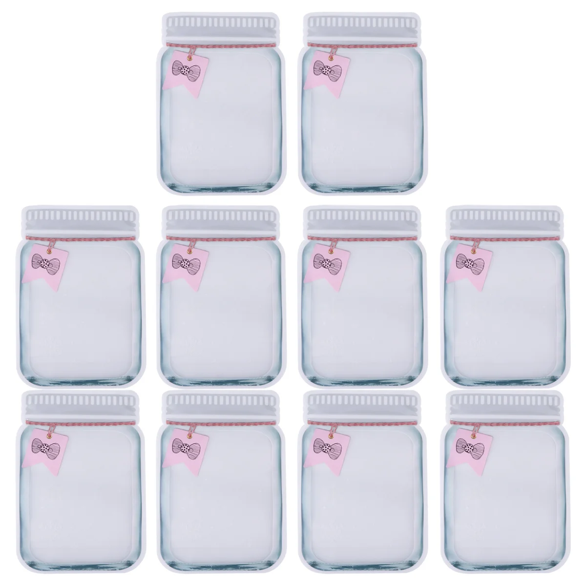 

10Pcs Shape Sealing Bags Food Grade Reusable Snack Storage Pouch Portable Self Standing Food Seal Bag for Home