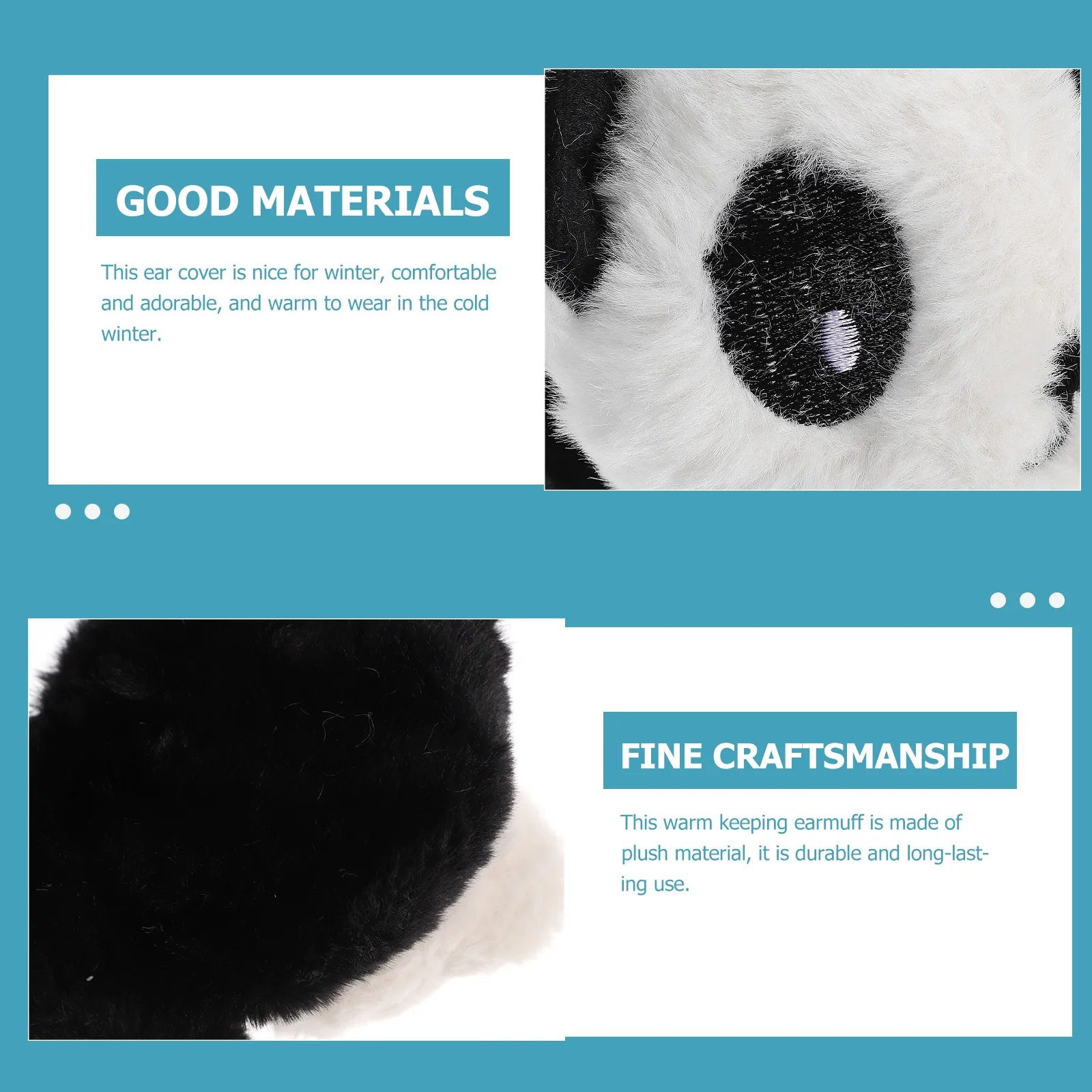 Unisex Plush 3D Panda Cartoon Warmers, Protetor, Headband, Protetor, Capas, Homens, Mulheres, Inverno