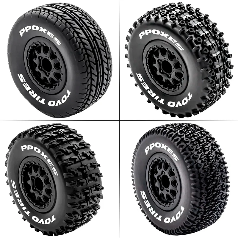 

RC Car 4pcs 112mm 1/10 Short Course Truck Tires Tyre Wheel With 12mm Hex For Slash Arrma Senton HuanQi 727 Vkar 10sc Hpi Rc Car