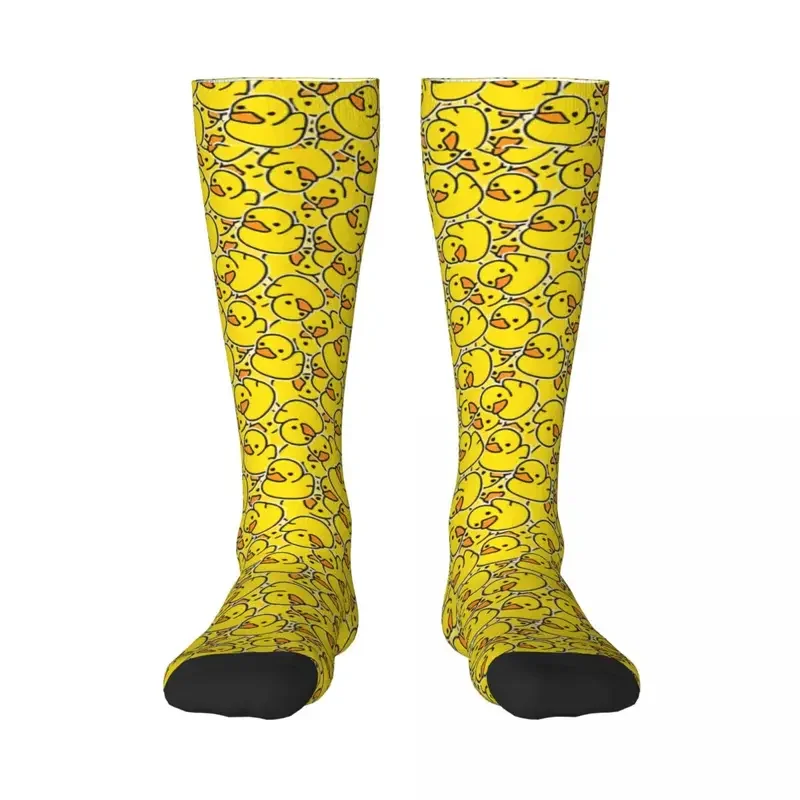 Yellow Classic Rubber Duck Socks Spring Stockings Retro Unisex Breathable Socks Pattern Outdoor Anti Skid Socks