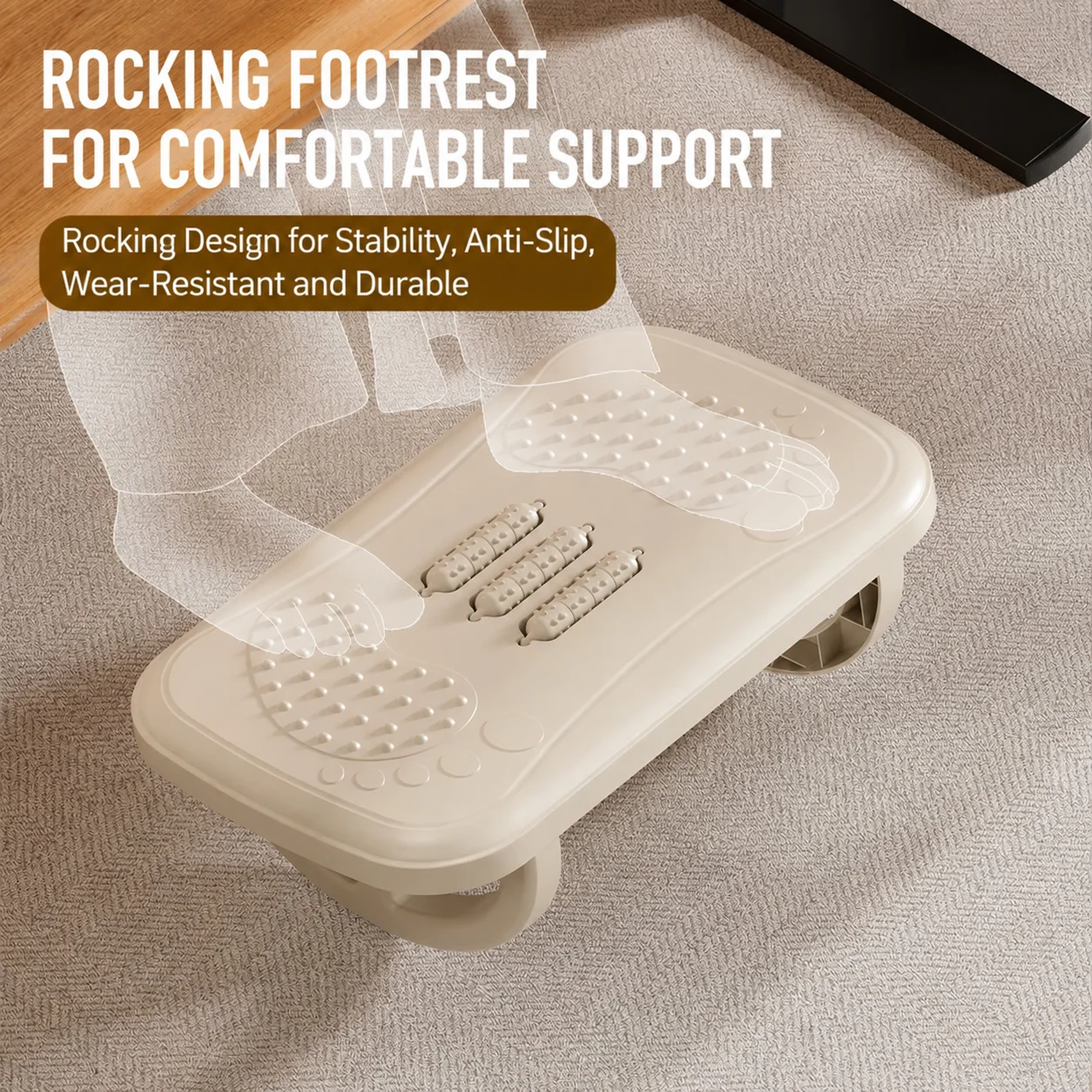 Ergonomic Foot Rest Under Desk Office Foot Stool Anti Fatigue Massage Foot Rest with Bumps for Home