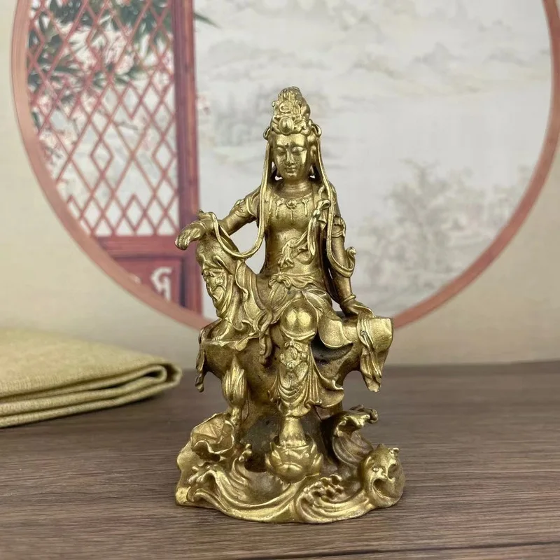 Alloy Buddha Statue Collection: Zizai Guanyin Home Desktop Decorative Craft Ornament Sitting Guanyin Buddha Statue