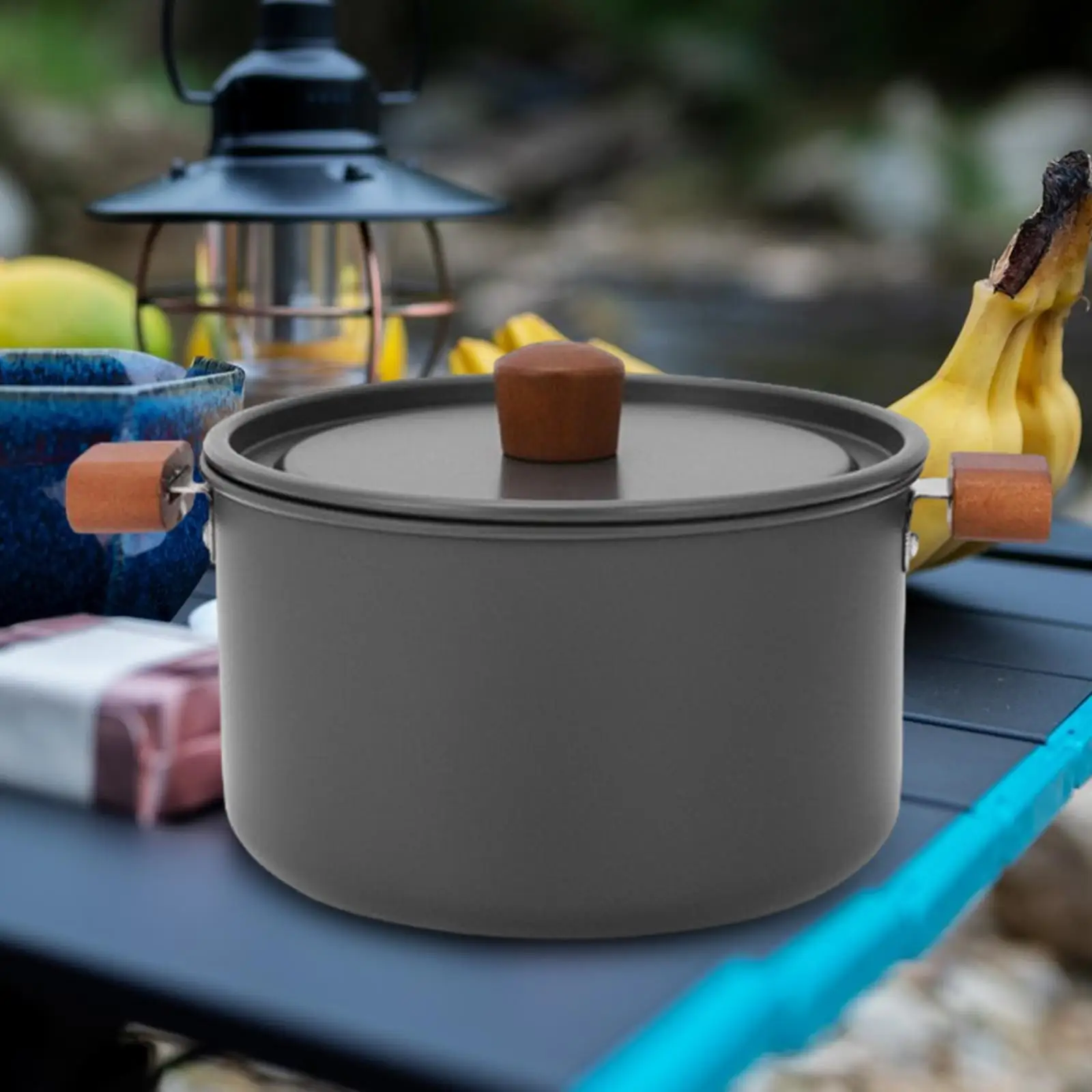 Camping Pot Aluminium Alloy with Double Handle Soup Pot Simmering Pot Camping Cookware for Camping Picnic Home Hiking Restaurant
