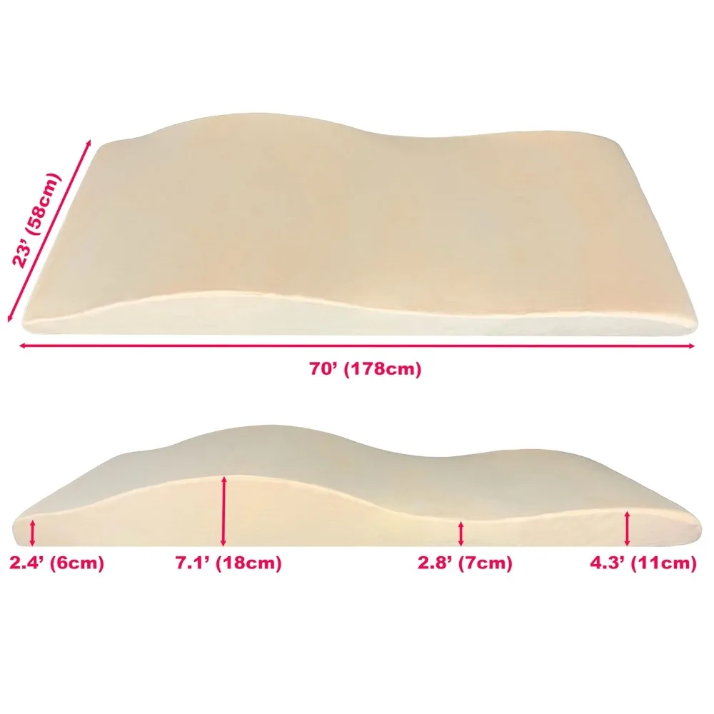 미용실용 마사지 침대 토퍼, 고밀도 폼, 부드러운 플러시, 인체 공학적 디자인, 베이지, 23 인치 (58 cm)