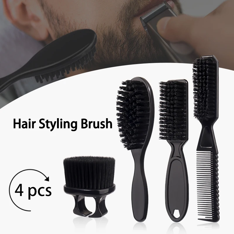 Unisex Hitzefreies Haarstyling-Bürstenset, 1/4 Stück, Professionelle Friseur-Salon Haardesign & Fade-Kämme für Tägliche Haarpflege