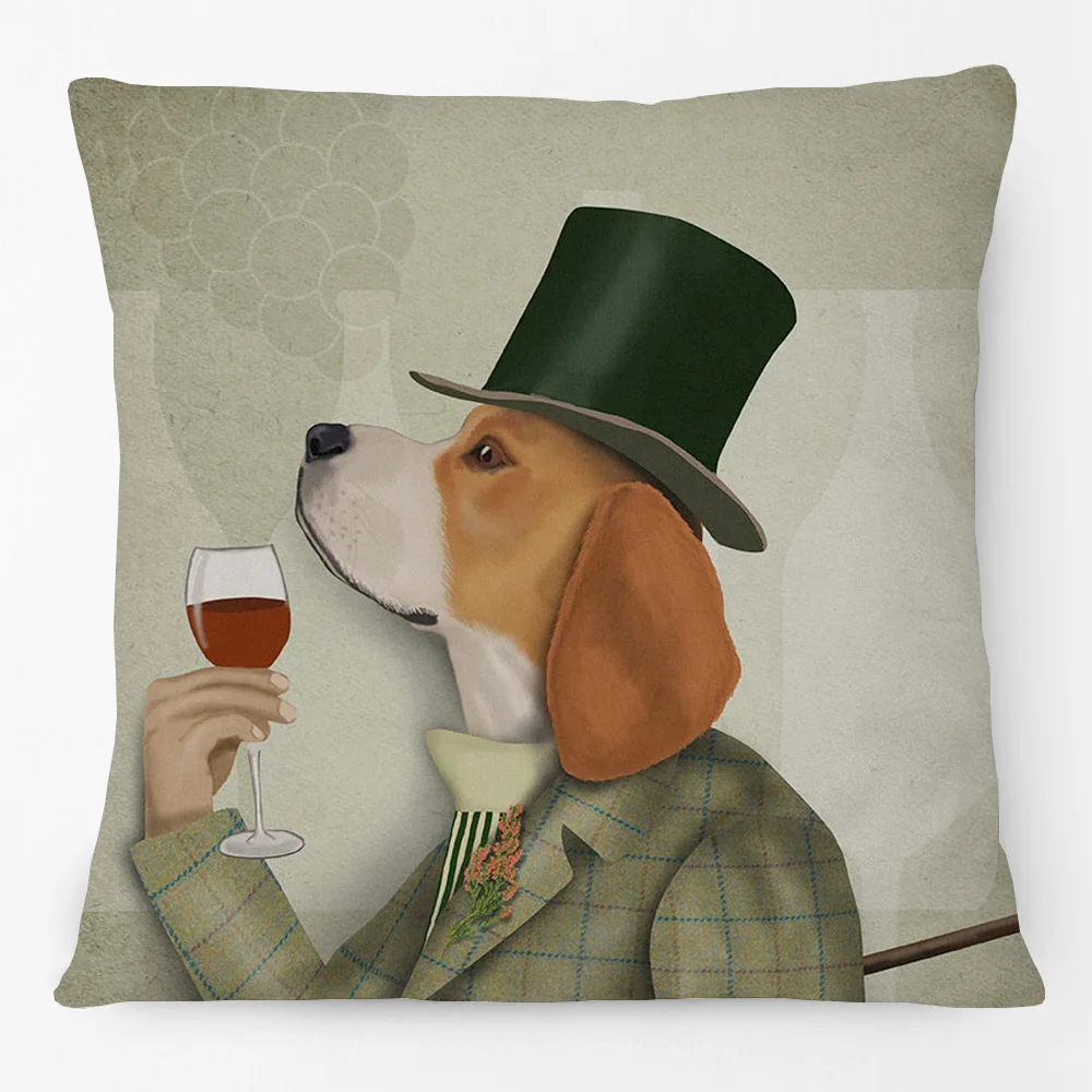 Boxer Dachshund Beagle Australian Cattle Dog Heeler Portraits Poster Cushion Cover Sofa Throw Pillow Case