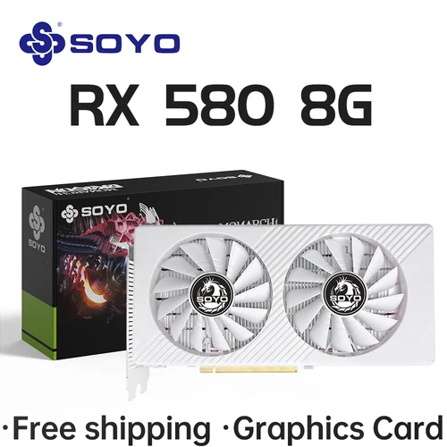Tarjeta gráfica SOYO nueva AMD Radeon RX580 8G GDDR5 memoria 256Bit PCIE3.0x16 tarjetas GPU para juegos para ordenadores de escritorio RX580