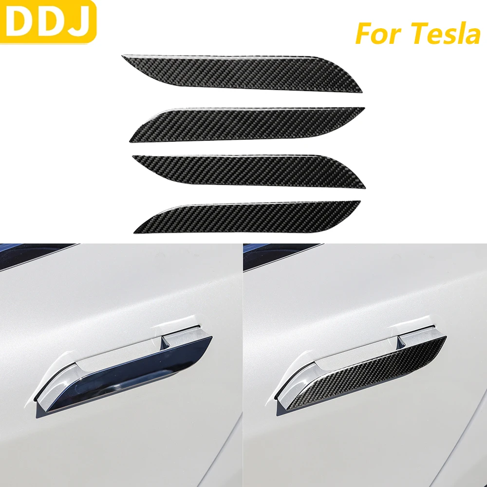 

Для Tesla Model S 2014-2019 углеродное волокно внешняя дверная ручка панель отделка крышка автомобильные аксессуары из углеродного волокна декоративная наклейка