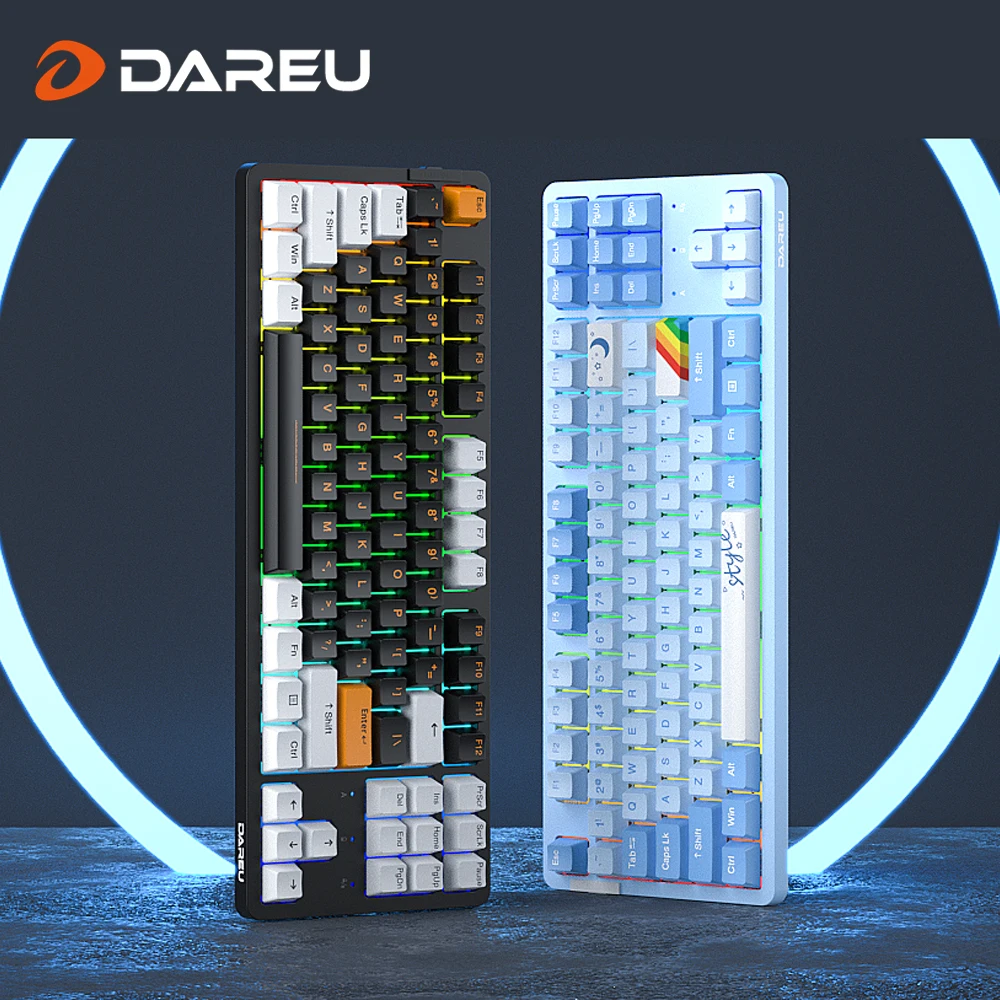 DAREU Đệm Bàn Phím Cơ Trí-Chế Độ Kết Nối Năng Ghi Nhận Hotswap 87 Phím Bàn Phím Không Dây Keycaps PBT Cho chơi Game