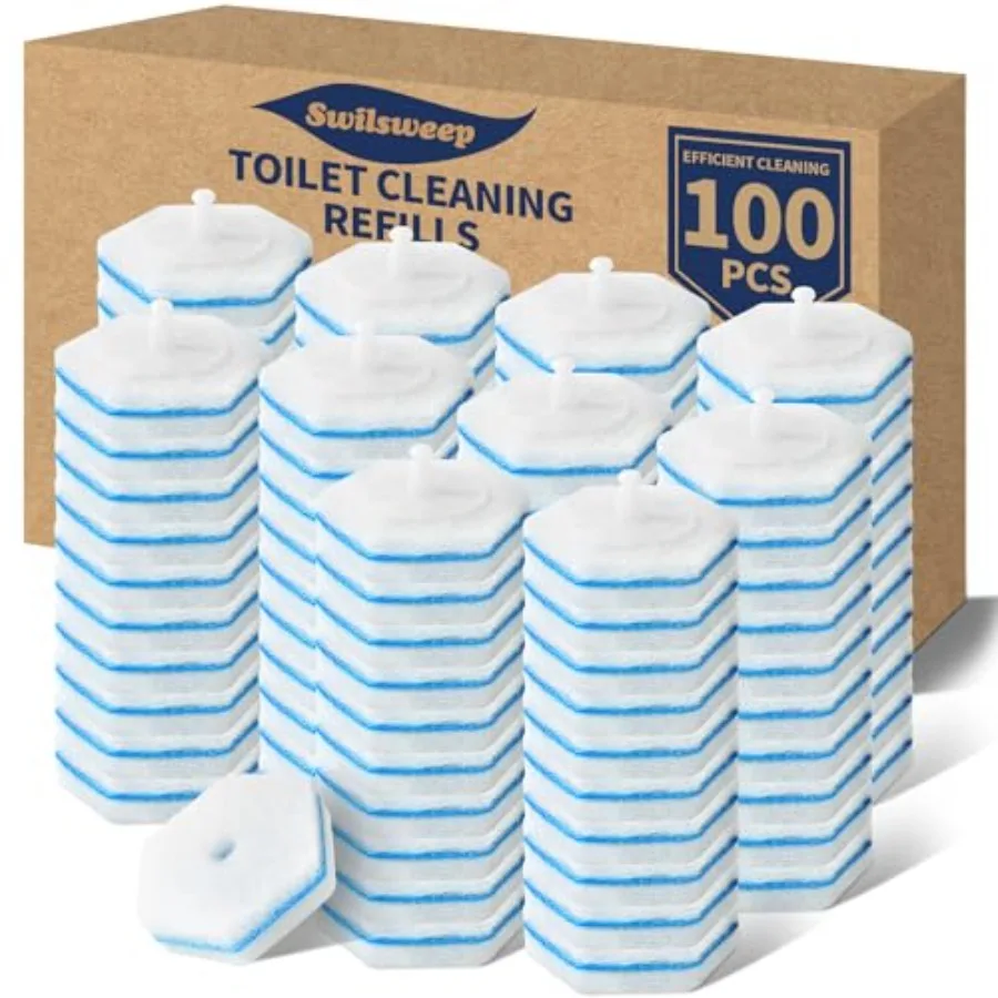 

100 Count Toilet Bowl Wand Refills Disposable Toilet Cleaner Refills Disposable Wand Heads Compatible with Clorox and the Most