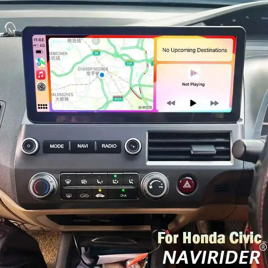 12,3 "Android 14 Bluetooth pantalla táctil estéreo para Honda Civic 2008-2011 reproductor multimedia de DVD Carplay Radio de coche DSP GPS unidad principal